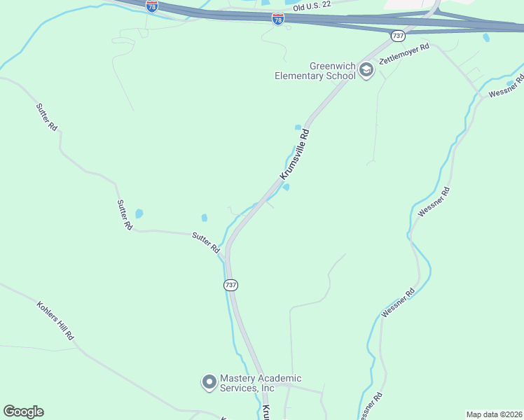 map of restaurants, bars, coffee shops, grocery stores, and more near 1341 Krumsville Road in Lenhartsville