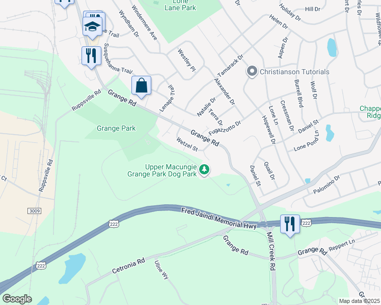 map of restaurants, bars, coffee shops, grocery stores, and more near 435 Wetzel Street in Allentown