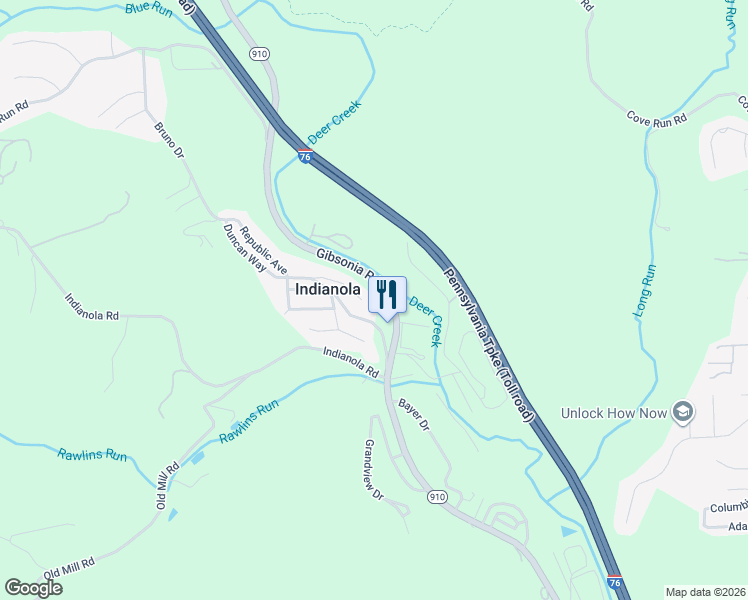 map of restaurants, bars, coffee shops, grocery stores, and more near 82 Summit Drive in Indianola