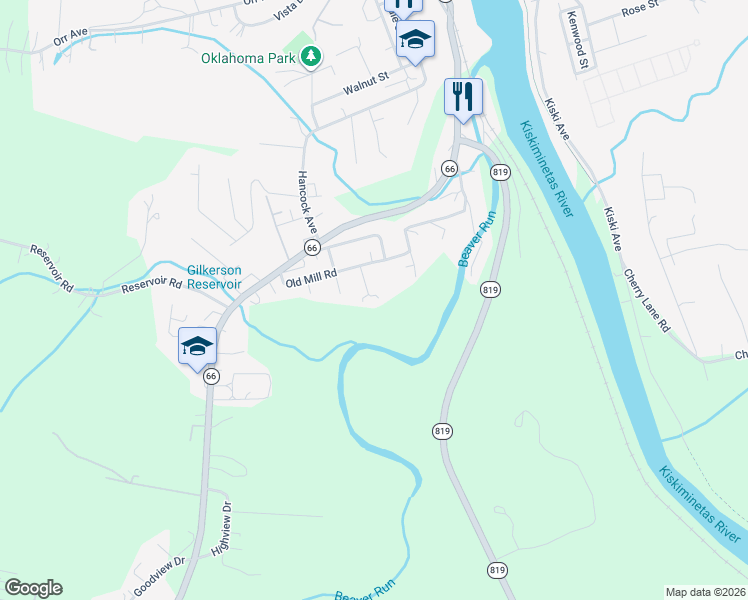 map of restaurants, bars, coffee shops, grocery stores, and more near 115 Acadia Lane in Apollo