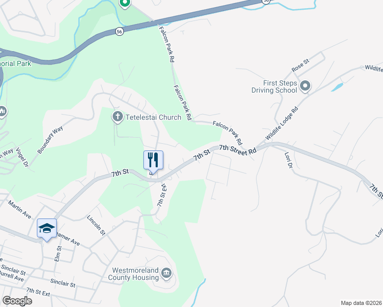 map of restaurants, bars, coffee shops, grocery stores, and more near 2511 7th Street in New Kensington