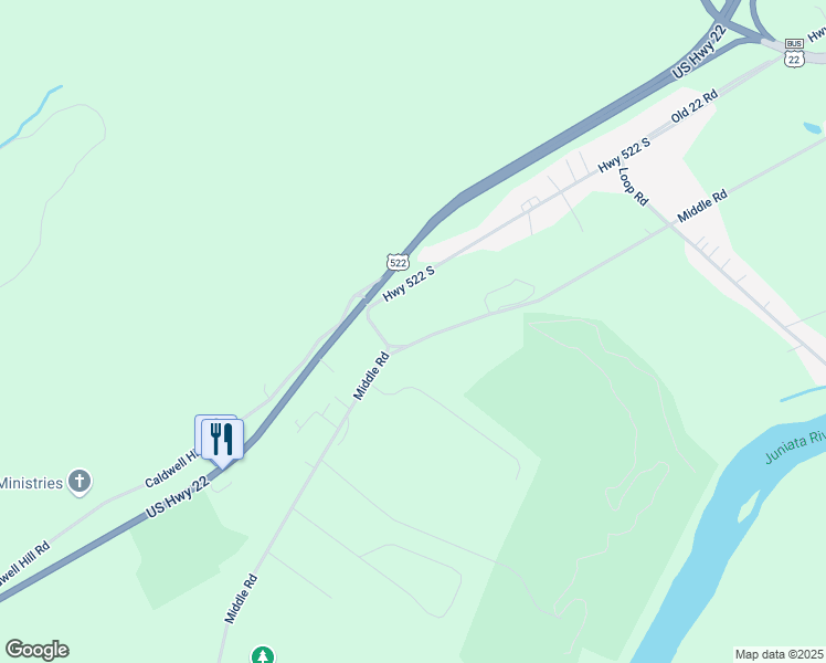 map of restaurants, bars, coffee shops, grocery stores, and more near 1525 Middle Road in Lewistown