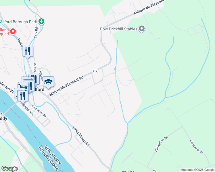 map of restaurants, bars, coffee shops, grocery stores, and more near 10 Myrtle Avenue in Milford