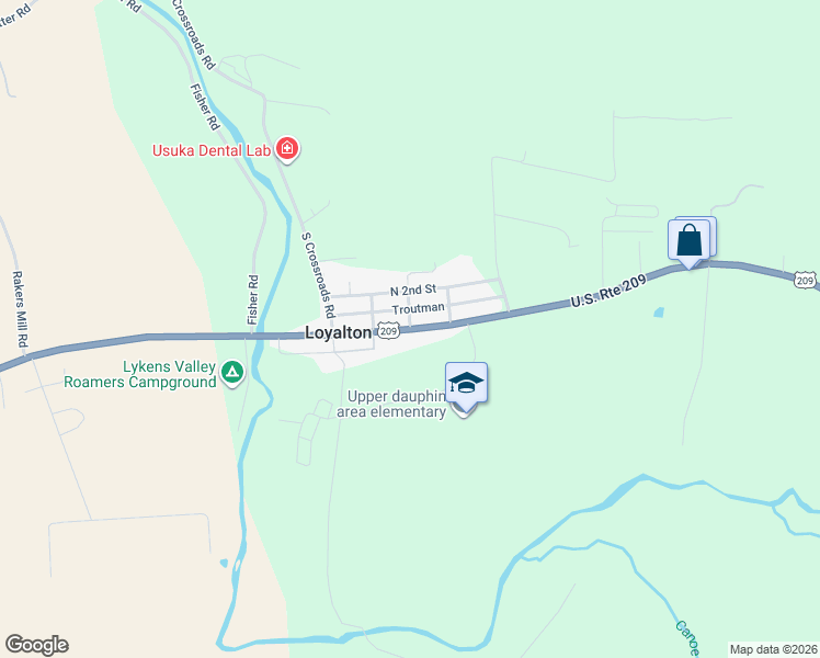 map of restaurants, bars, coffee shops, grocery stores, and more near 6364 U.S. 209 in Lykens