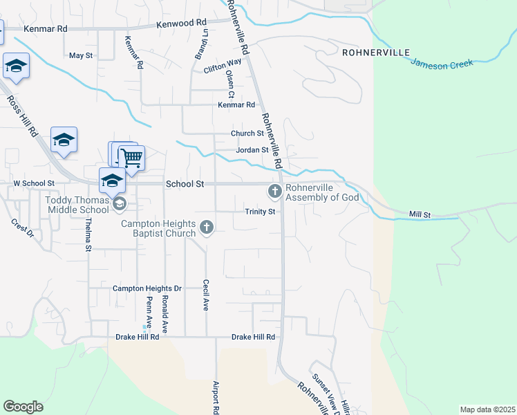 map of restaurants, bars, coffee shops, grocery stores, and more near 3607 Trinity Street in Fortuna