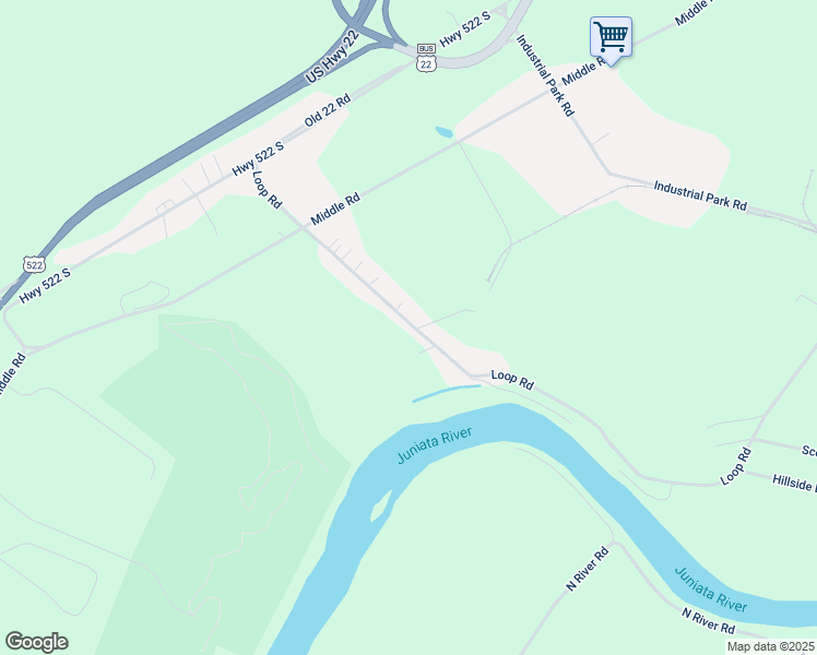map of restaurants, bars, coffee shops, grocery stores, and more near 240 Loop Road in Lewistown