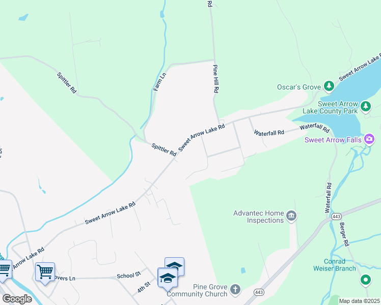 map of restaurants, bars, coffee shops, grocery stores, and more near 226 Sweet Arrow Lake Road in Pine Grove