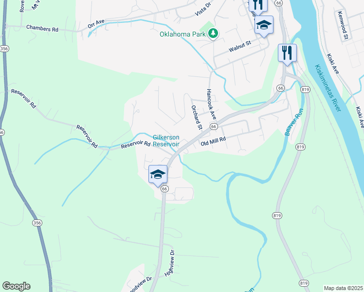 map of restaurants, bars, coffee shops, grocery stores, and more near 4776 Pennsylvania 66 in Apollo