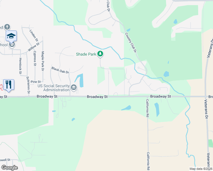 map of restaurants, bars, coffee shops, grocery stores, and more near 108 Pin Oak Drive in Pekin