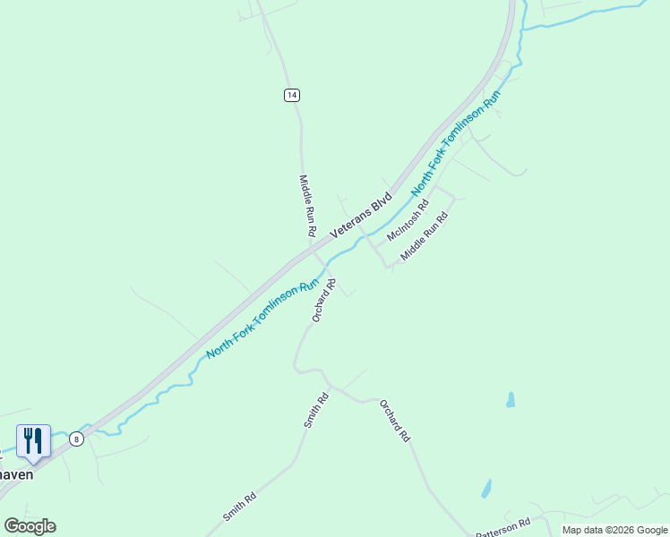 map of restaurants, bars, coffee shops, grocery stores, and more near 2280 Orchard Rd in Chester