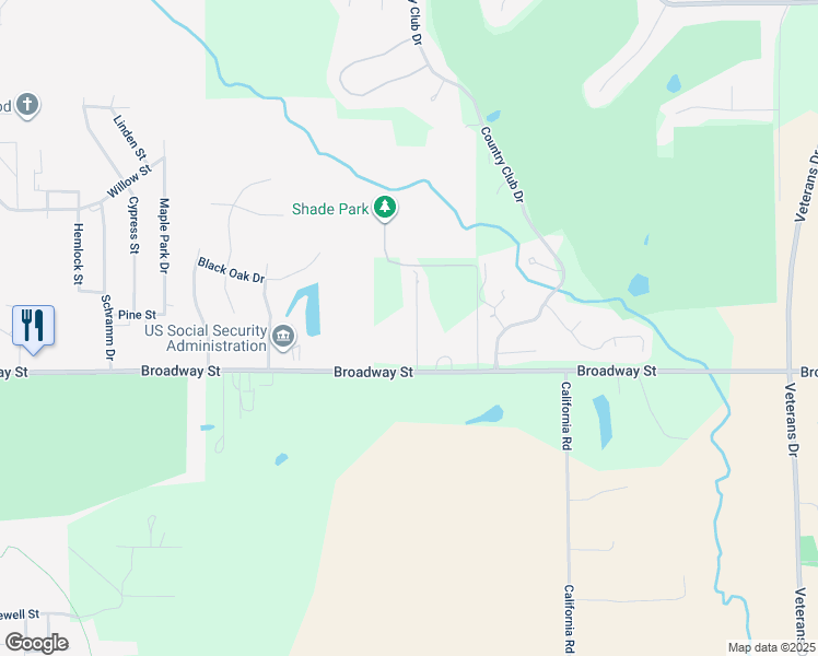 map of restaurants, bars, coffee shops, grocery stores, and more near 108 Pin Oak Drive in Pekin