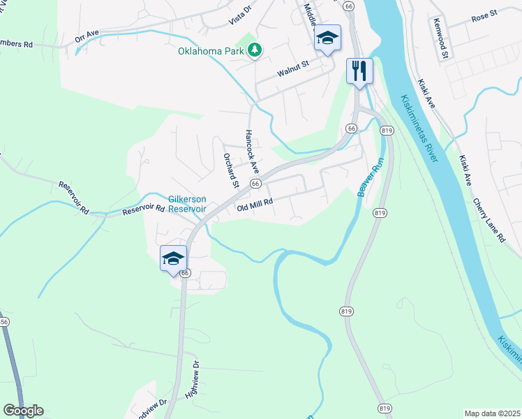 map of restaurants, bars, coffee shops, grocery stores, and more near 285 Old Mill Rd in Apollo