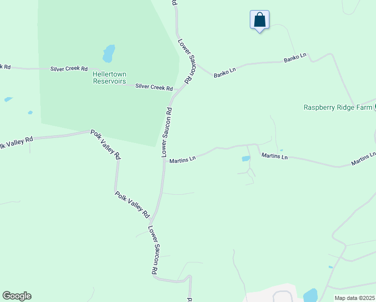 map of restaurants, bars, coffee shops, grocery stores, and more near 2531 Martins Lane in Hellertown