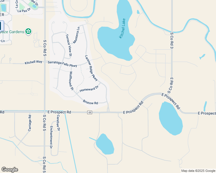 map of restaurants, bars, coffee shops, grocery stores, and more near 1451 Larimer Ridge Parkway in Timnath