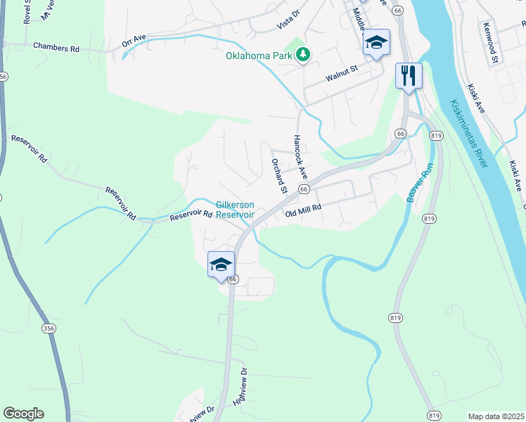 map of restaurants, bars, coffee shops, grocery stores, and more near 4776 Pennsylvania 66 in Apollo