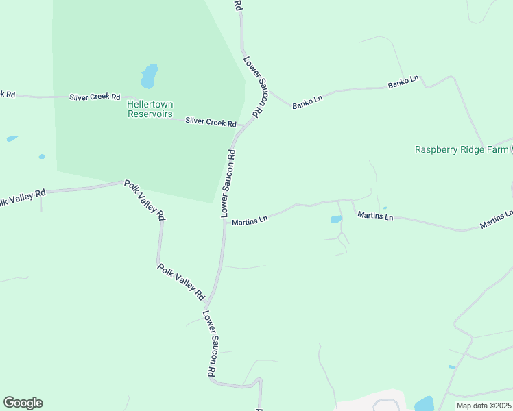 map of restaurants, bars, coffee shops, grocery stores, and more near 2531 Martins Lane in Hellertown