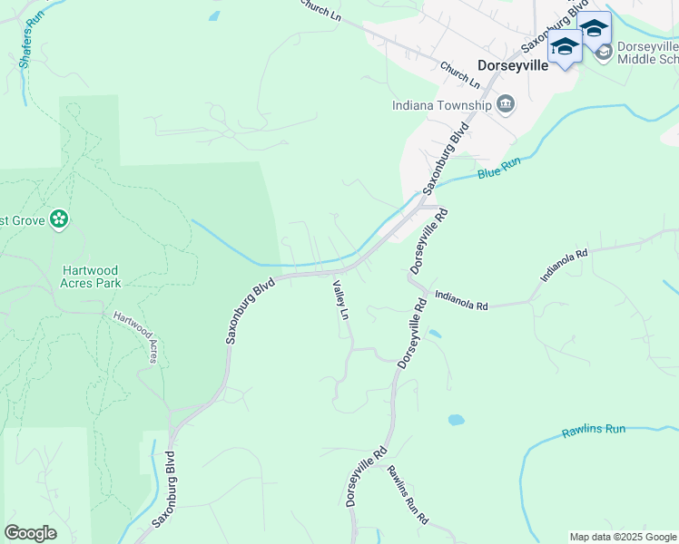 map of restaurants, bars, coffee shops, grocery stores, and more near Saxonburg Boulevard in Pittsburgh
