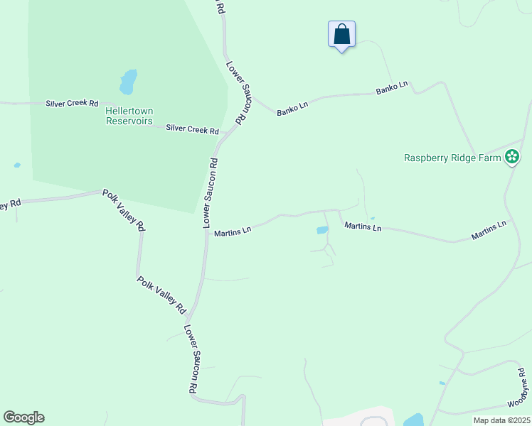 map of restaurants, bars, coffee shops, grocery stores, and more near 2550 Martins Lane in Hellertown