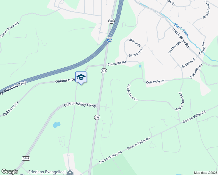 map of restaurants, bars, coffee shops, grocery stores, and more near 4305-4339 Highway 378 in Bethlehem