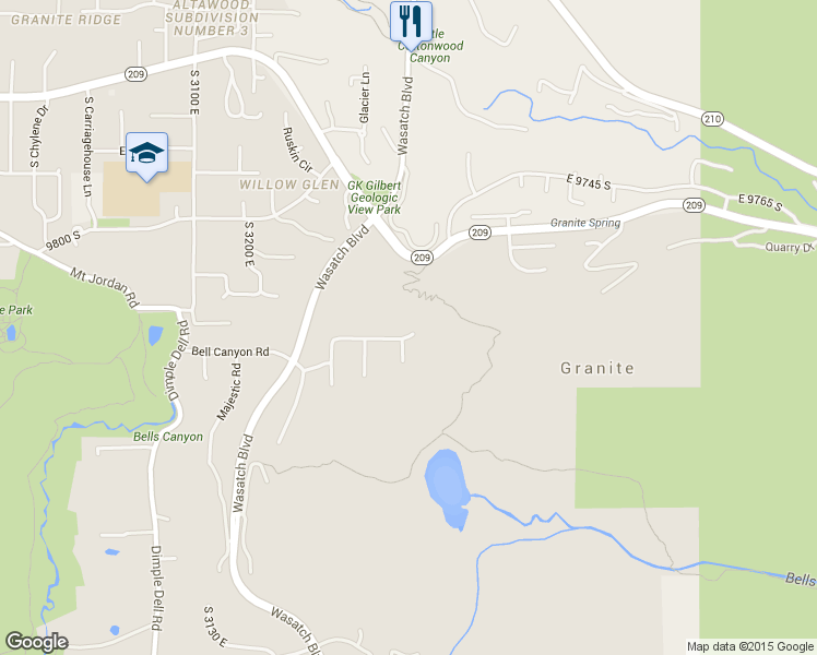 map of restaurants, bars, coffee shops, grocery stores, and more near 3453 Stone Mountain Lane in Sandy