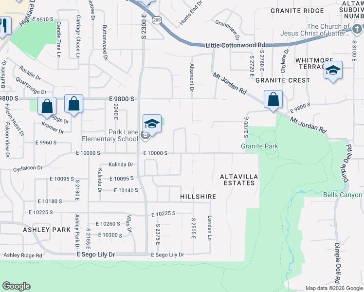 map of restaurants, bars, coffee shops, grocery stores, and more near 9946 Summit View Drive in Sandy