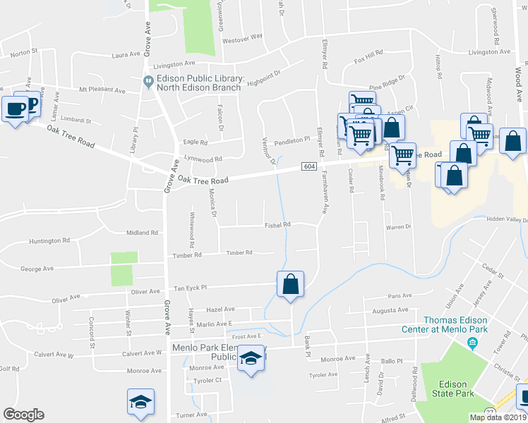 map of restaurants, bars, coffee shops, grocery stores, and more near 6 Limoli Court in Edison
