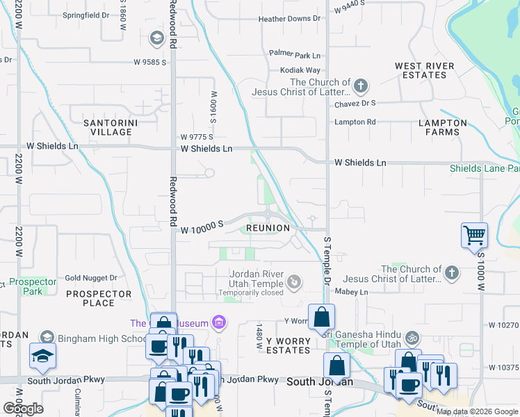 map of restaurants, bars, coffee shops, grocery stores, and more near 1475 Iron Port Drive in South Jordan