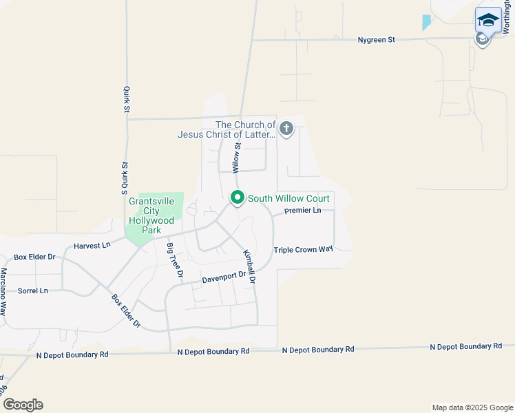 map of restaurants, bars, coffee shops, grocery stores, and more near 374 Davenport Drive in Grantsville