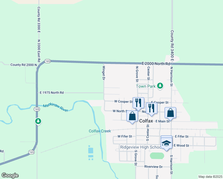 map of restaurants, bars, coffee shops, grocery stores, and more near 306 Terra Ln in Colfax