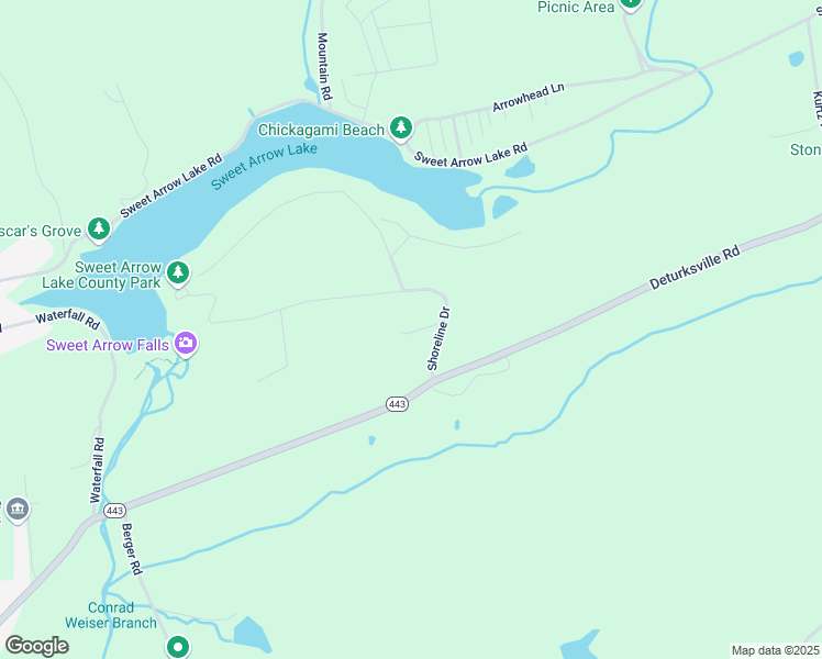 map of restaurants, bars, coffee shops, grocery stores, and more near 38 Elwood Lane in Pine Grove