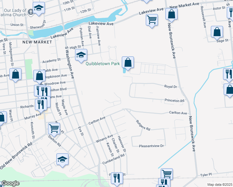 map of restaurants, bars, coffee shops, grocery stores, and more near 248 Hidden Woods Court in Piscataway