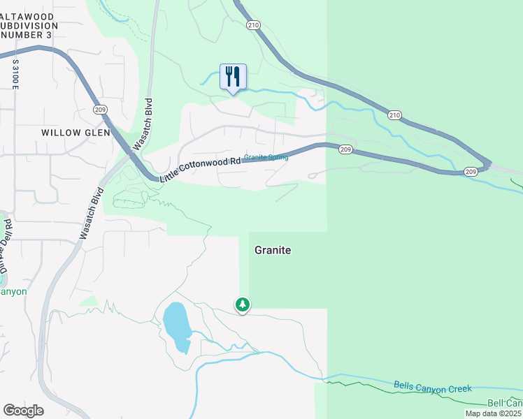 map of restaurants, bars, coffee shops, grocery stores, and more near 3738 Catamount Ridge Way in Sandy