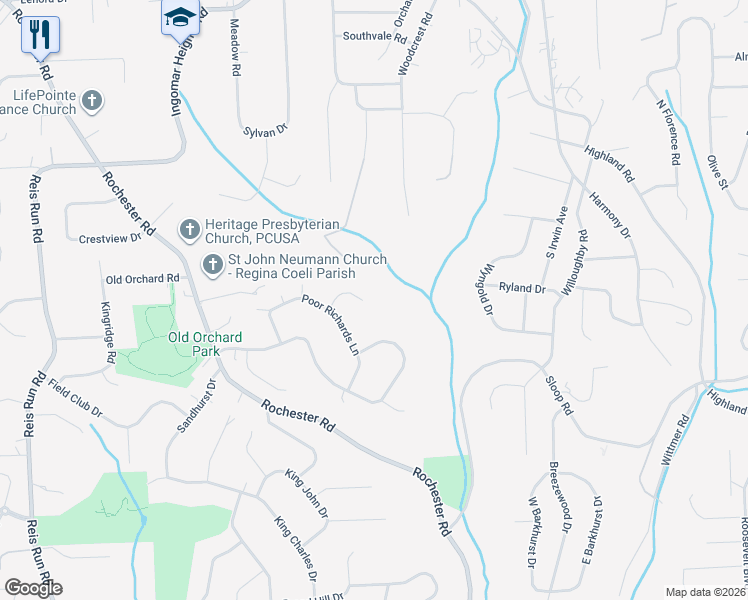 map of restaurants, bars, coffee shops, grocery stores, and more near 2222 Bond St in Pittsburgh