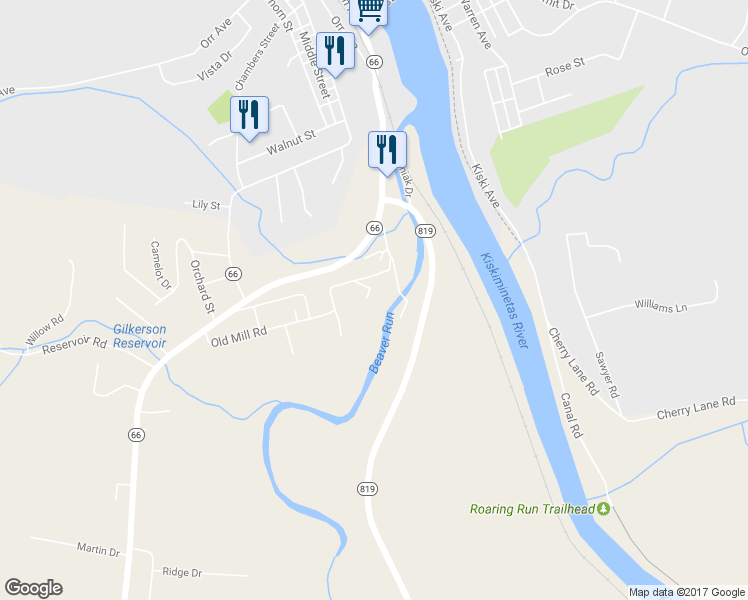 map of restaurants, bars, coffee shops, grocery stores, and more near 611 Honeysuckle Ln in Apollo