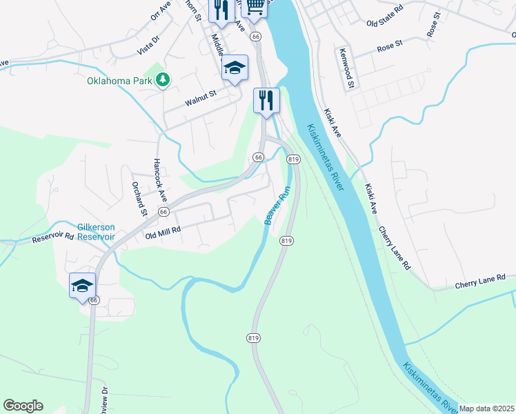 map of restaurants, bars, coffee shops, grocery stores, and more near 611 Honeysuckle Ln in Apollo