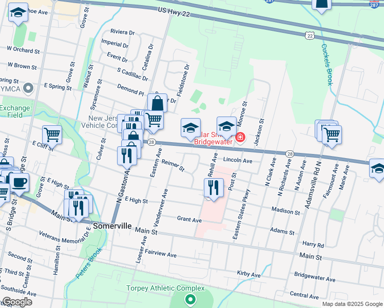 map of restaurants, bars, coffee shops, grocery stores, and more near 59 Lisa Terrace in Somerville