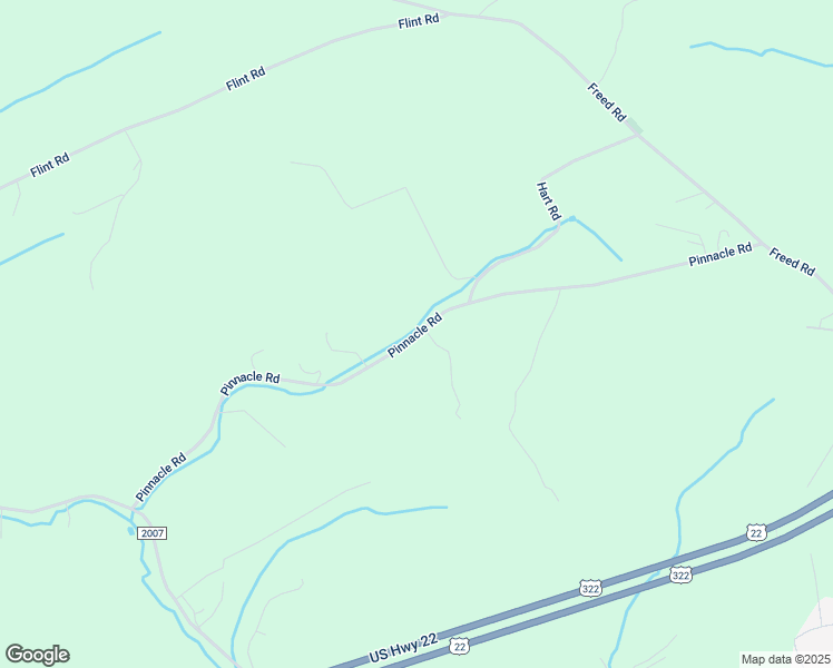 map of restaurants, bars, coffee shops, grocery stores, and more near Pinnacle Road in Juniata County
