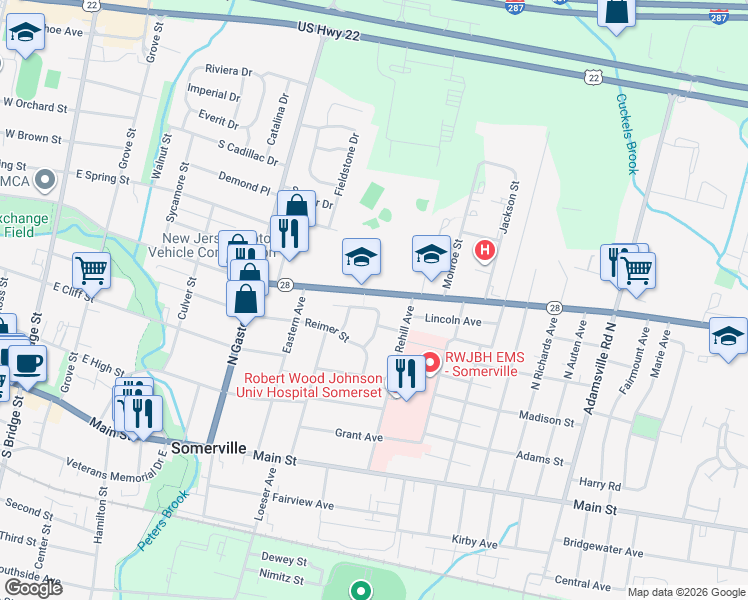 map of restaurants, bars, coffee shops, grocery stores, and more near 39 Lisa Terrace in Somerville