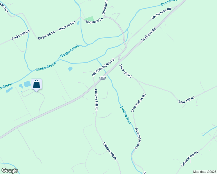 map of restaurants, bars, coffee shops, grocery stores, and more near 115 Meadows Lane in Riegelsville