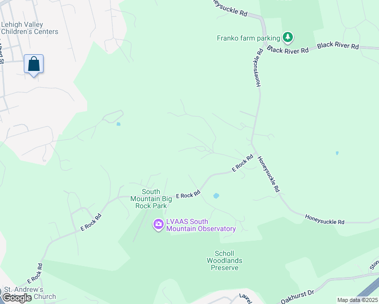 map of restaurants, bars, coffee shops, grocery stores, and more near 939 East Rock Road in Allentown