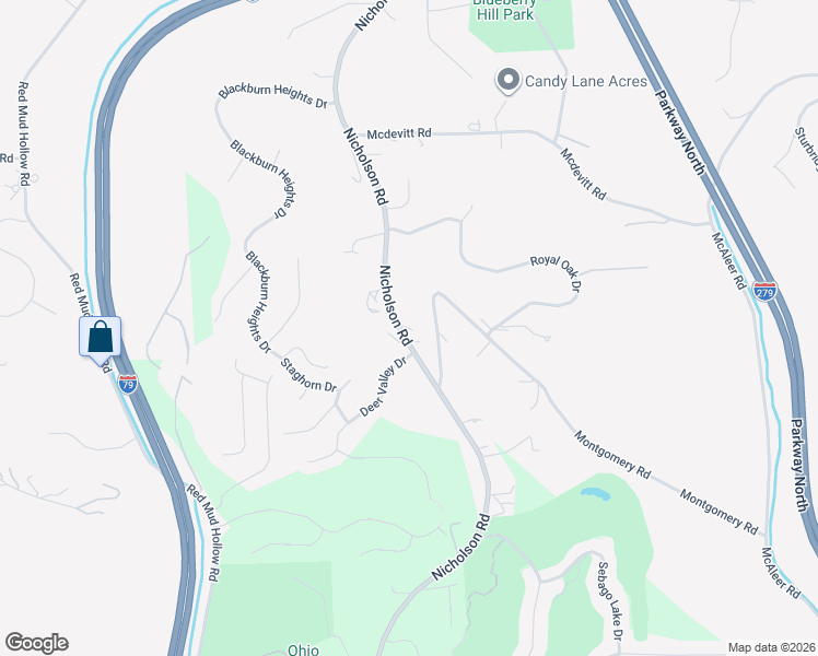 map of restaurants, bars, coffee shops, grocery stores, and more near 2342 Nicholson Road in Sewickley