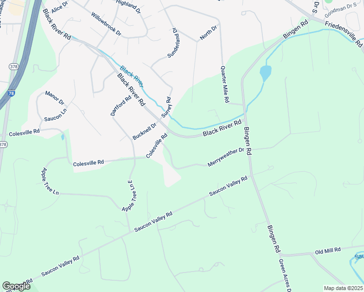 map of restaurants, bars, coffee shops, grocery stores, and more near 2580 Black River Road in Bethlehem