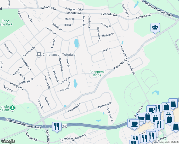map of restaurants, bars, coffee shops, grocery stores, and more near 264 Yolanda Court in Allentown
