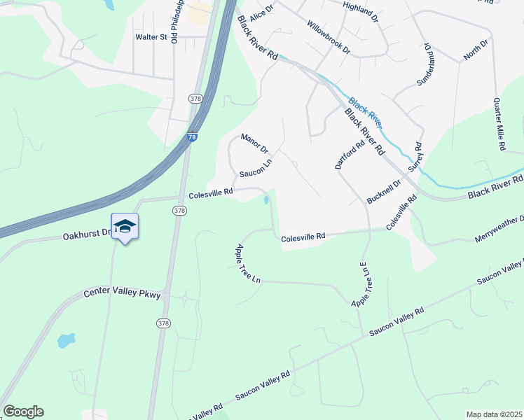 map of restaurants, bars, coffee shops, grocery stores, and more near 1466 Colesville Road in Bethlehem