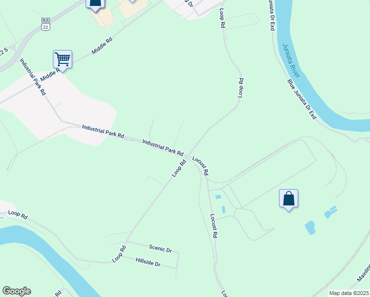 map of restaurants, bars, coffee shops, grocery stores, and more near Loop Road in Lewistown