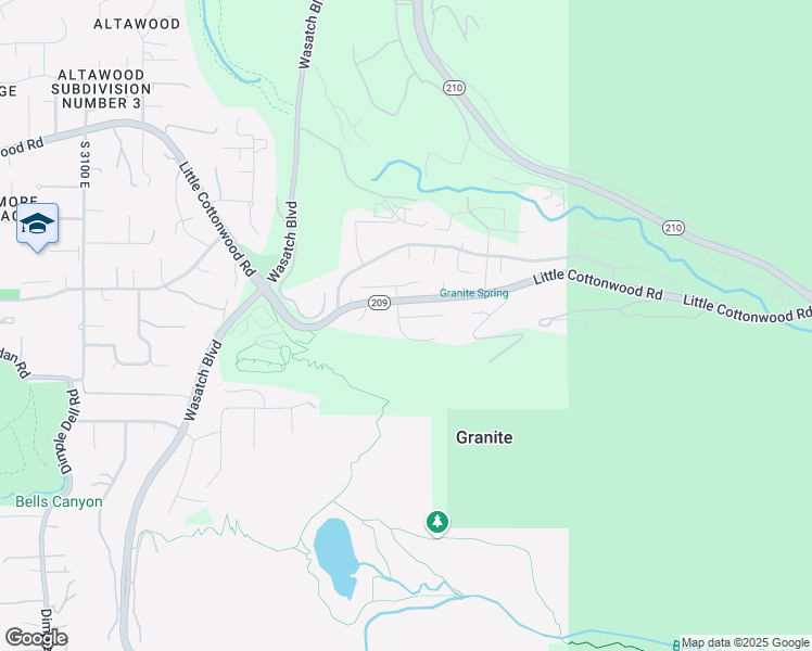 map of restaurants, bars, coffee shops, grocery stores, and more near 9858 Alta Ridge Circle in Sandy
