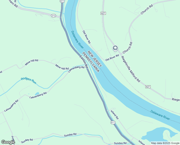 map of restaurants, bars, coffee shops, grocery stores, and more near 1820 Easton Road in Kintnersville