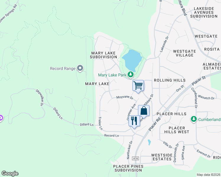 map of restaurants, bars, coffee shops, grocery stores, and more near 1797 Galway Drive in Redding