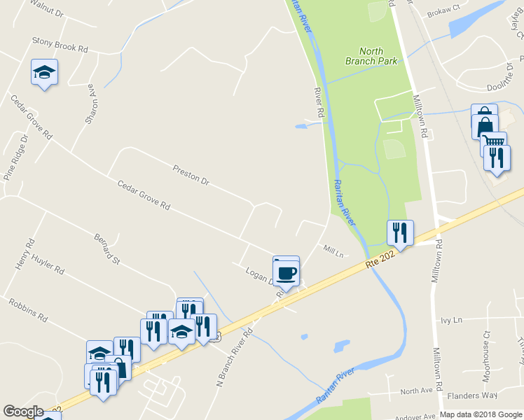 map of restaurants, bars, coffee shops, grocery stores, and more near 14 Preston Drive in Somerville