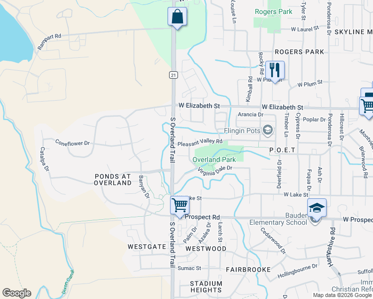 map of restaurants, bars, coffee shops, grocery stores, and more near 3008 Virginia Dale Drive in Fort Collins